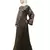 Nazneen Neck and Sleeve Resham Embroidered  A line Party Abaya