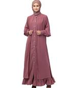 Nazneen Extra Jacket and frill at bottom front open Abaya