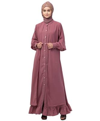 Nazneen Extra Jacket and frill at bottom front open Abaya 2