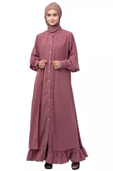Nazneen Extra Jacket and frill at bottom front open Abaya