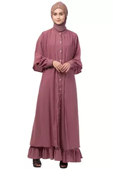 Nazneen Extra Jacket and frill at bottom front open Abaya