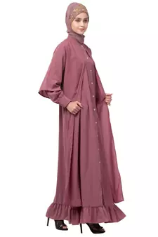 Nazneen Extra Jacket and frill at bottom front open Abaya