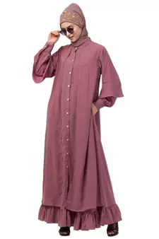 Nazneen Extra Jacket and frill at bottom front open Abaya