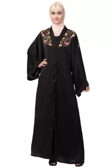 Nazneen Front to back Resham embroidery front open Abaya