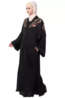 Nazneen Front to back Resham embroidery front open Abaya