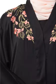 Nazneen Front to back Resham embroidery front open Abaya