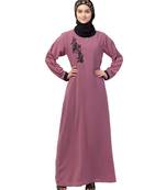Nazneen side  embroidery contrast piping Abaya