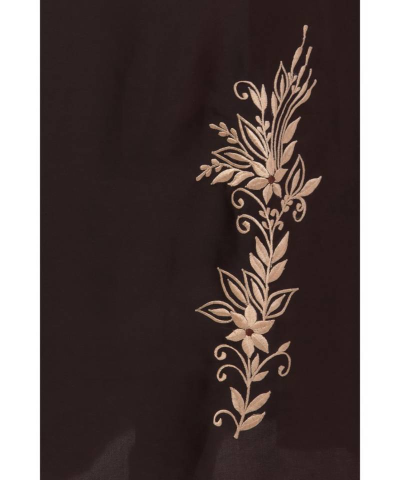 Nazneen Bottom Embroidery Contrast Piping Abaya