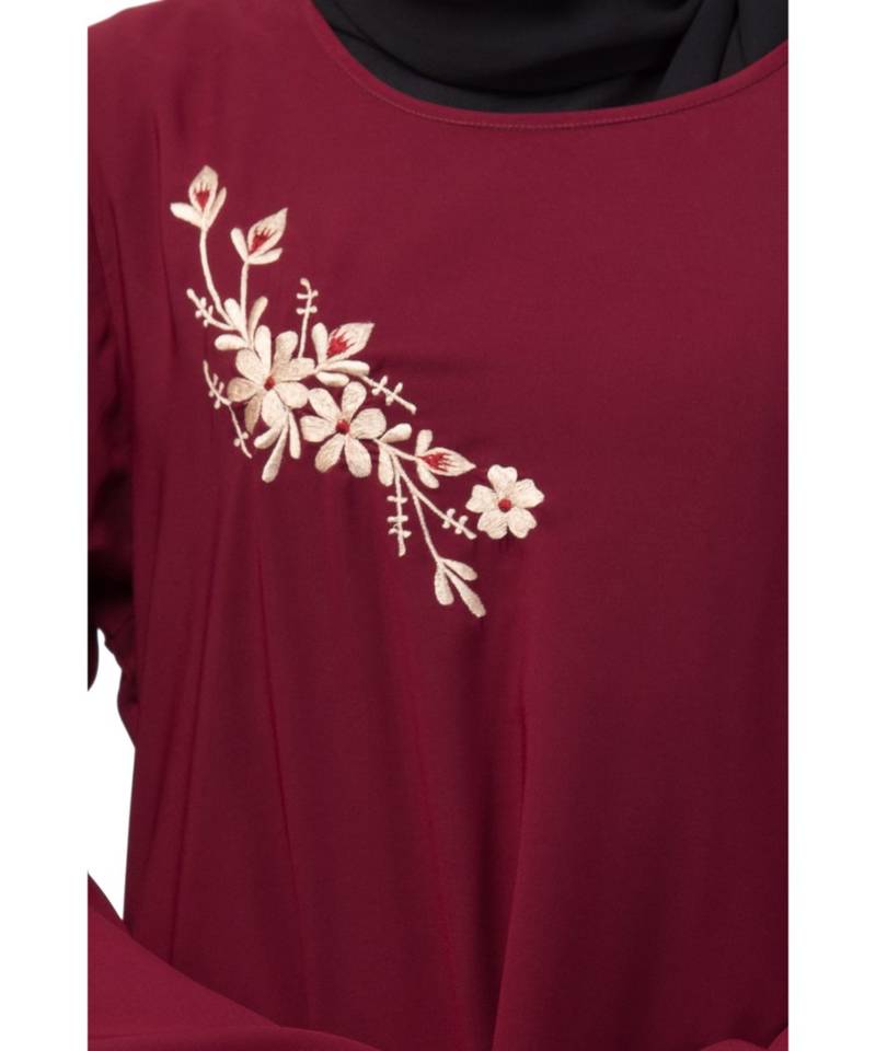 Nazneen Side Resham Embroidery Bell sleeve A line Abaya