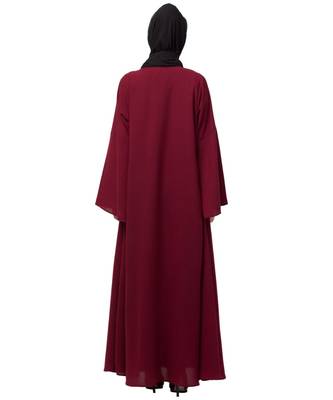 Nazneen Side Resham Embroidery Bell sleeve A line Abaya 7
