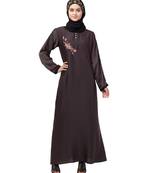 Nazneen side  embroidery contrast piping Abaya