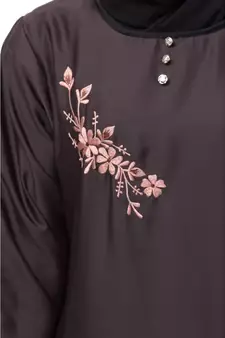 Nazneen side  embroidery contrast piping Abaya