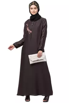 Nazneen side  embroidery contrast piping Abaya