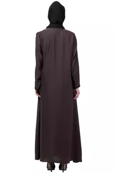 Nazneen side  embroidery contrast piping Abaya