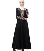 Nazneen Front and Sleeve Resham embroidered A line Abaya