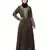 Nazneen Front and Sleeve Resham embroidered A line Abaya