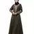 Nazneen Front and Sleeve Resham embroidered A line Abaya