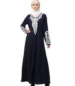 Nazneen Front and Sleeve Resham embroidered A line Abaya