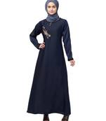 Nazneen Side Embroidery Contrast Piping abaya