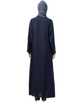 Nazneen Side Embroidery Contrast Piping abaya 7