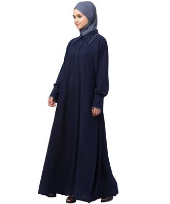 Nazneen Long Cuff and Collar executive Abaya 3