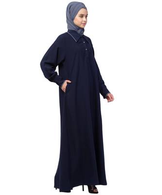Nazneen Long Cuff and Collar executive Abaya 4