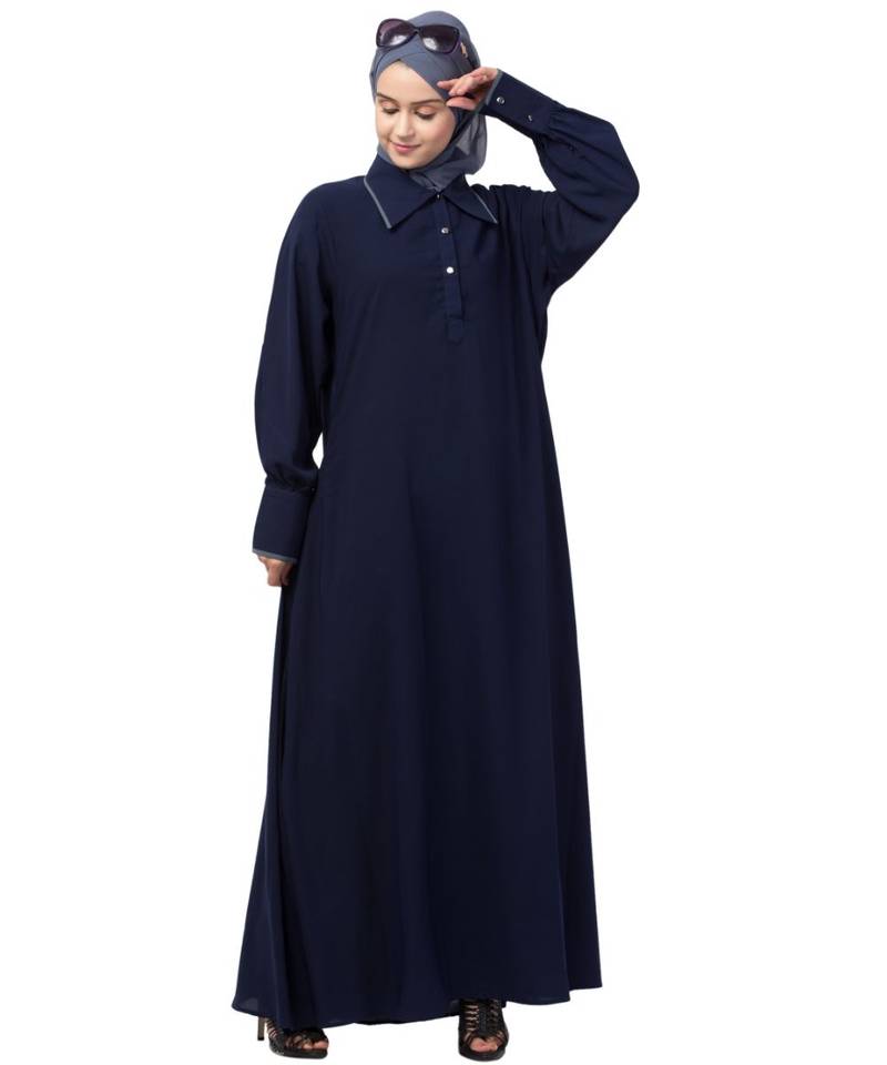 Nazneen Long Cuff and Collar executive Abaya