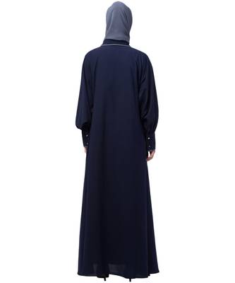 Nazneen Long Cuff and Collar executive Abaya 7