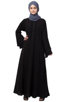 Nazneen Pleats and Beads with Bell sleeve  Abaya