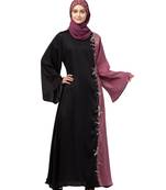 Nazneen Contrast Front & sleeve  Hand work Abaya