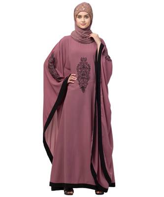 Nazneen Center & Sleeve embroidery contrast Band Kaftan 2