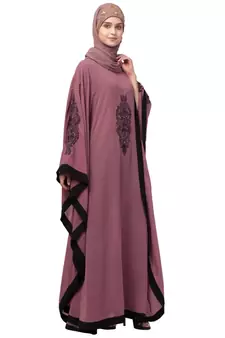 Nazneen Center & Sleeve embroidery contrast Band Kaftan