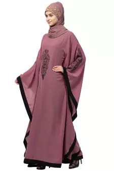 Nazneen Center & Sleeve embroidery contrast Band Kaftan
