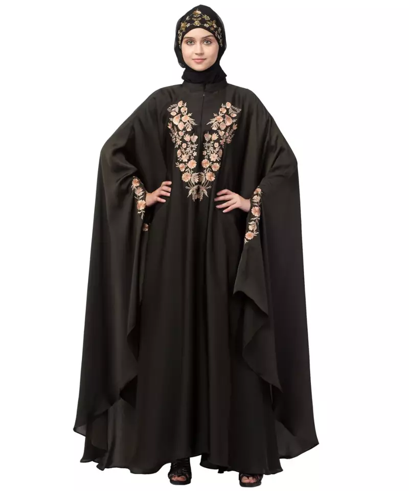 Nazneen Neck and Sleeve Embroidered Irani Kaftan