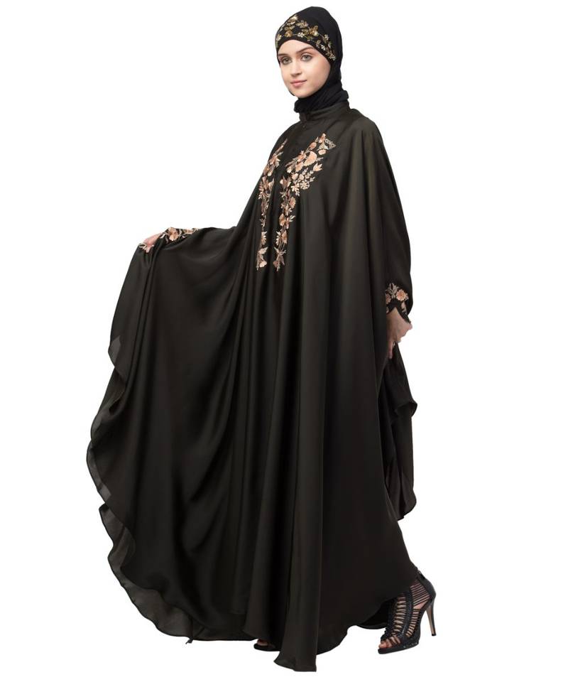 Nazneen Neck and Sleeve Embroidered Irani Kaftan