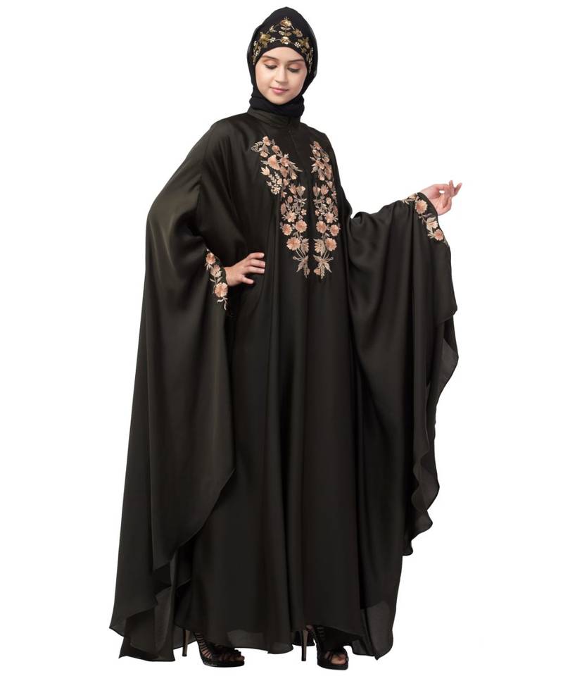Nazneen Neck and Sleeve Embroidered Irani Kaftan
