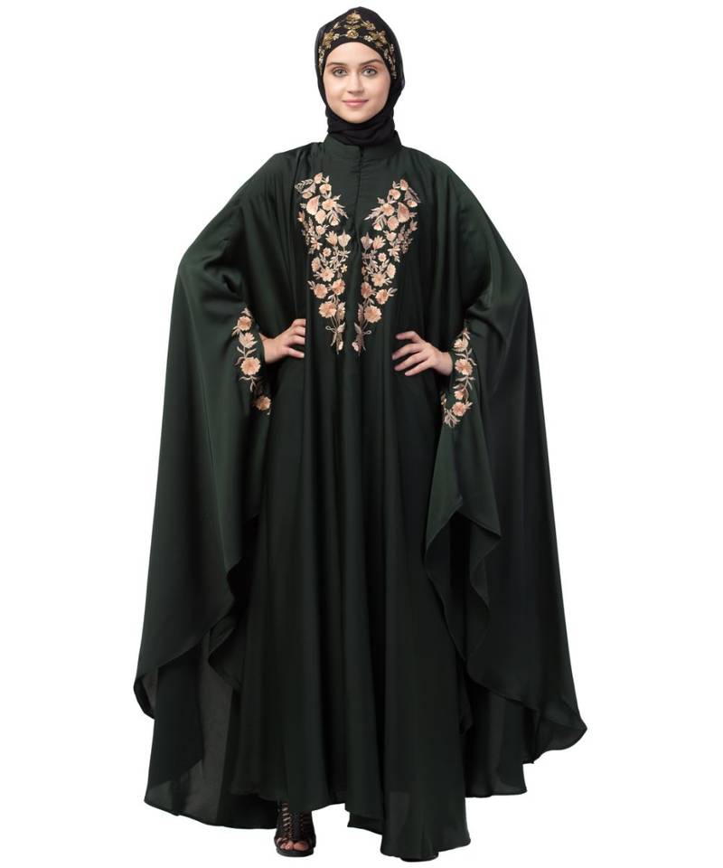 Nazneen Neck and Sleeve Embroidered Irani Kaftan