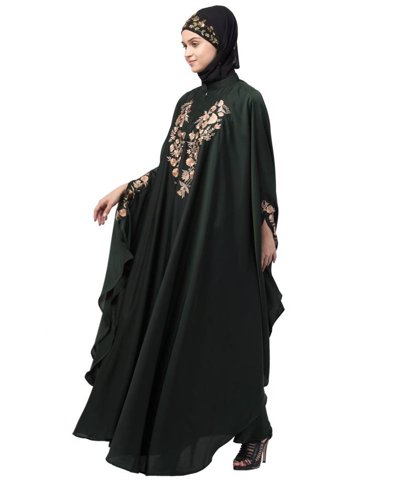 Nazneen Neck and Sleeve Embroidered Irani Kaftan