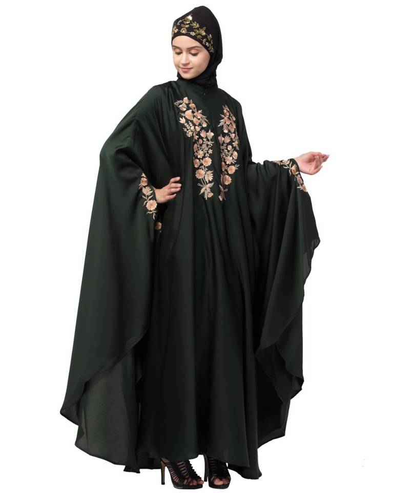 Nazneen Neck and Sleeve Embroidered Irani Kaftan