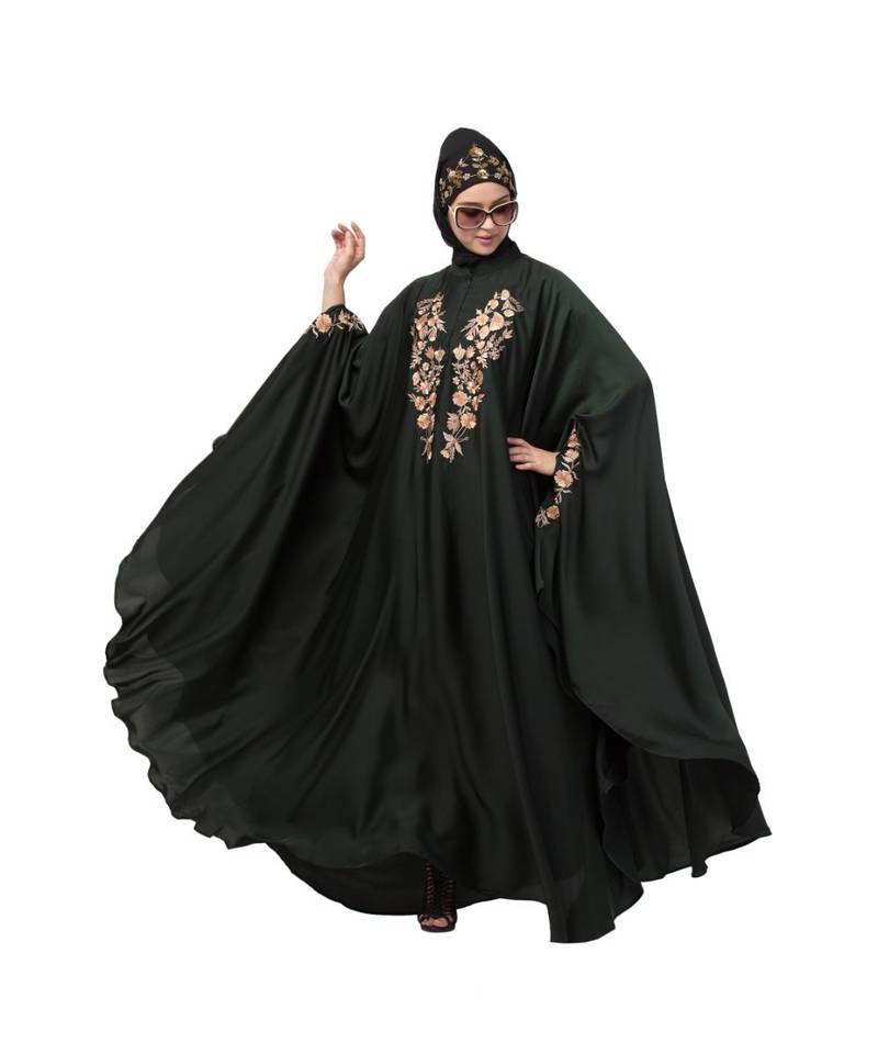 Nazneen Neck and Sleeve Embroidered Irani Kaftan