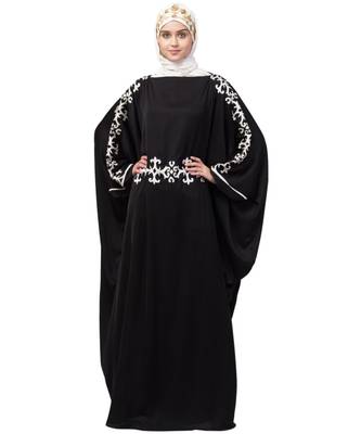 Nazneen waist and both sleeve resham embroidery Nida kaftan 2