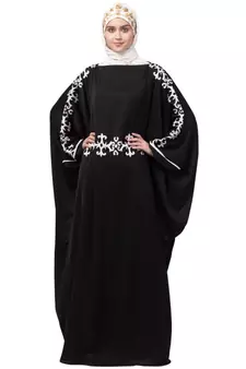 Nazneen waist and both sleeve resham embroidery Nida kaftan