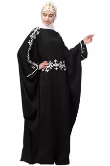 Nazneen waist and both sleeve resham embroidery Nida kaftan