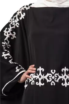 Nazneen waist and both sleeve resham embroidery Nida kaftan