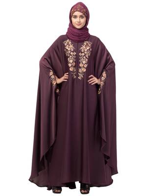 Nazneen Neck and Sleeve Embroidered Irani Kaftan 1