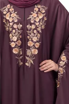 Nazneen Neck and Sleeve Embroidered Irani Kaftan