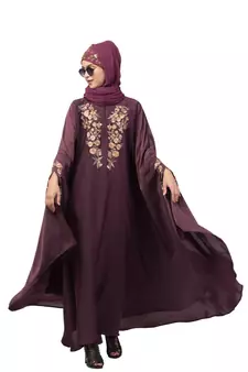 Nazneen Neck and Sleeve Embroidered Irani Kaftan