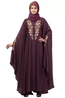 Nazneen Neck and Sleeve Embroidered Irani Kaftan