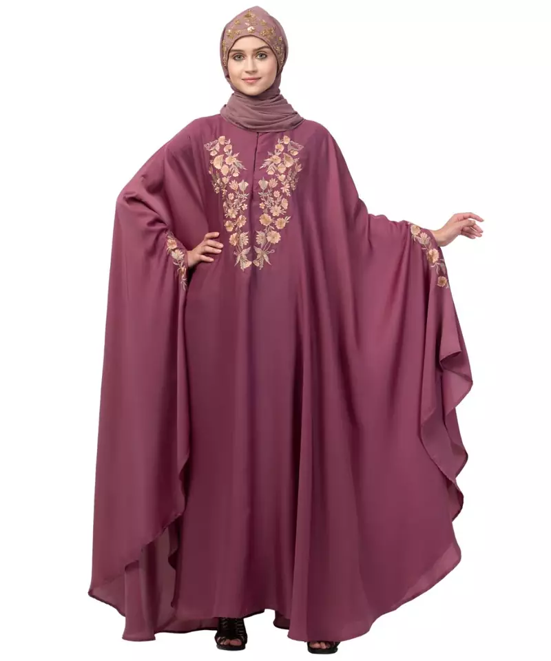 Nazneen Neck and Sleeve Embroidered Irani Kaftan