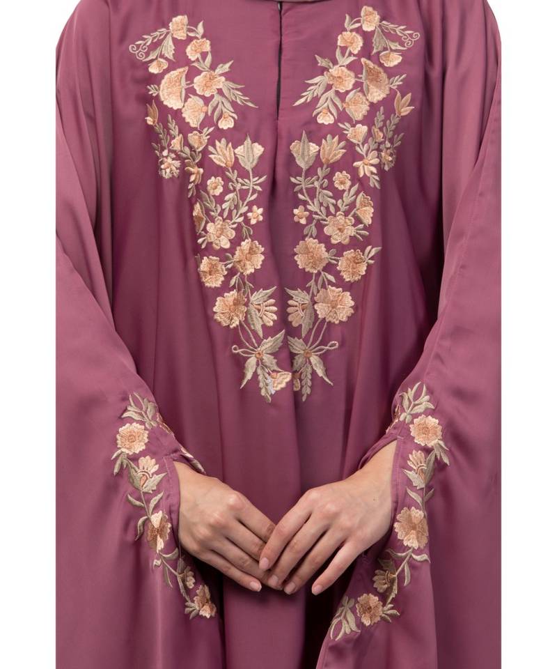 Nazneen Neck and Sleeve Embroidered Irani Kaftan